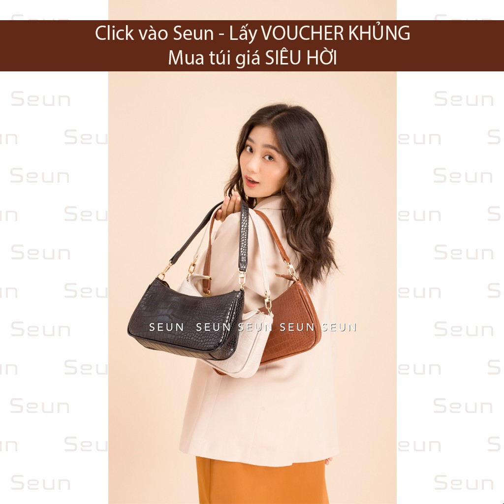 Túi Kẹp Nách Thời Trang Nữ Hàn Quốc SEUN Đẹp Cao Cấp Hot Trend - Túi Đeo Chéo Da Cá Sấu Cronabag | BigBuy360 - bigbuy360.vn