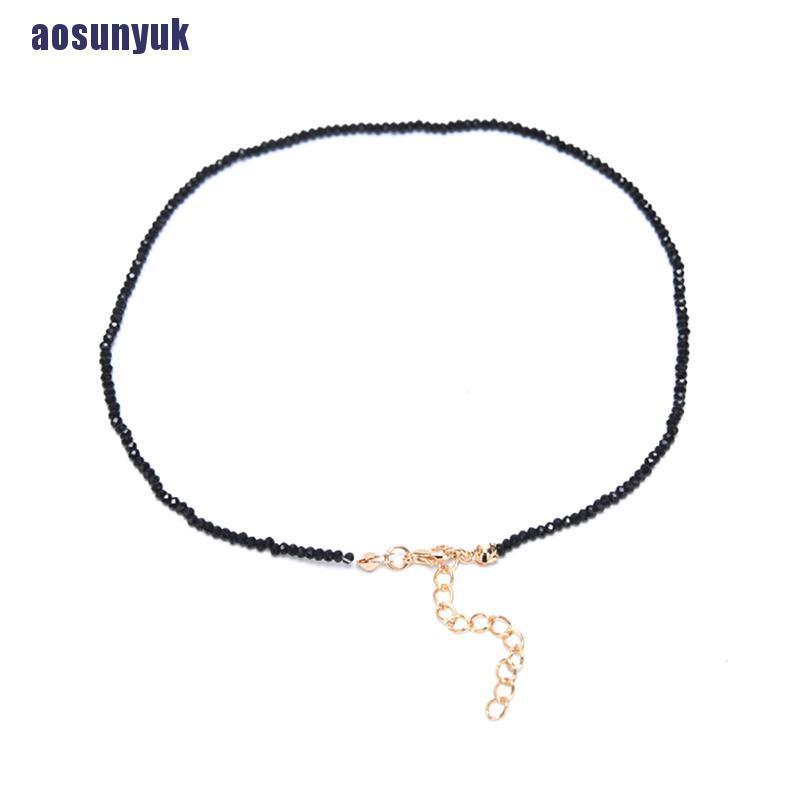 Vòng cổ choker màu đen đính đá pha lê quyến rũ cho nữ