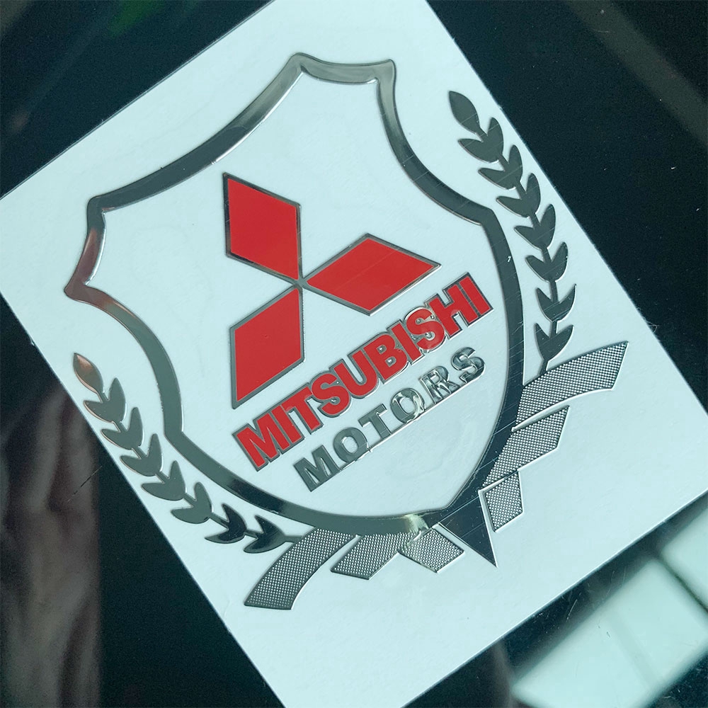 Mitsubishi Dán kim loại mạ ô tô Huy hiệu biểu tượng xe hơi đề can trang trí Hình dán điện thoại