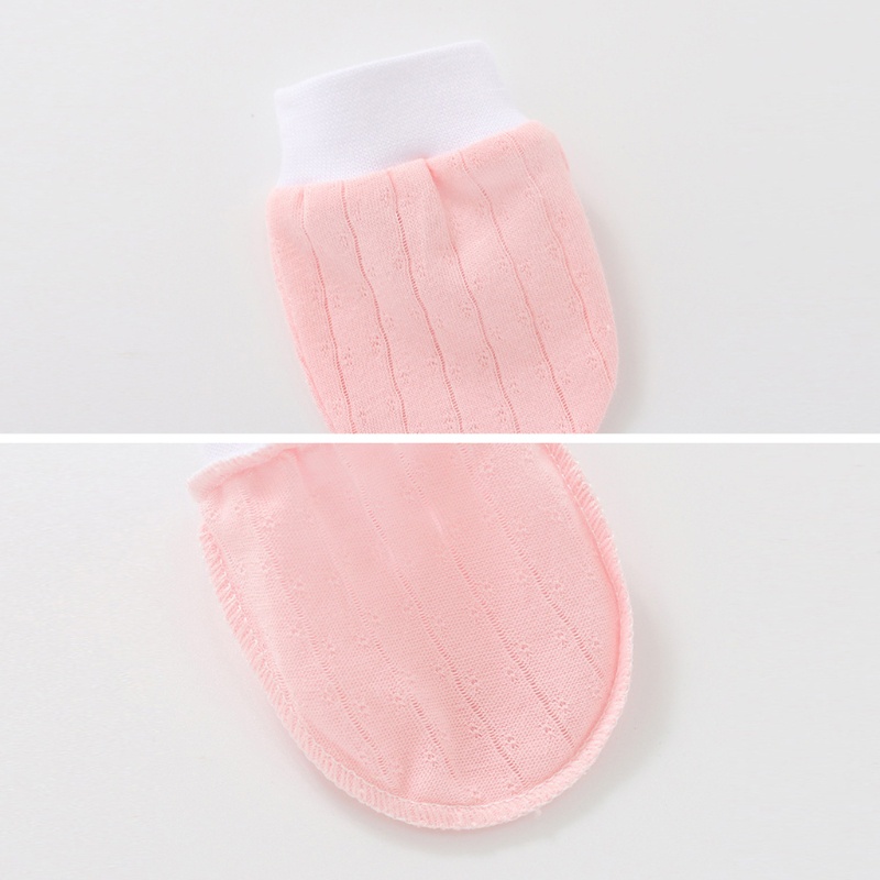 1 Cặp Găng Tay Cotton Bảo Vệ Mặt Chống Trầy Xước Cho Bé Sơ Sinh