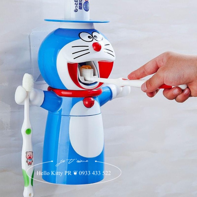 DỤNG CỤ LẤY KEM ĐÁNH RĂNG TỰ ĐỘNG KÈM LY DOREMON DORAEMON