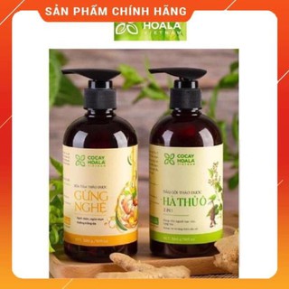 Combo dầu gội hà thủ ô 300ml cocayhoala + Sữa tắm gừng nghệ 300ml cocayhoala