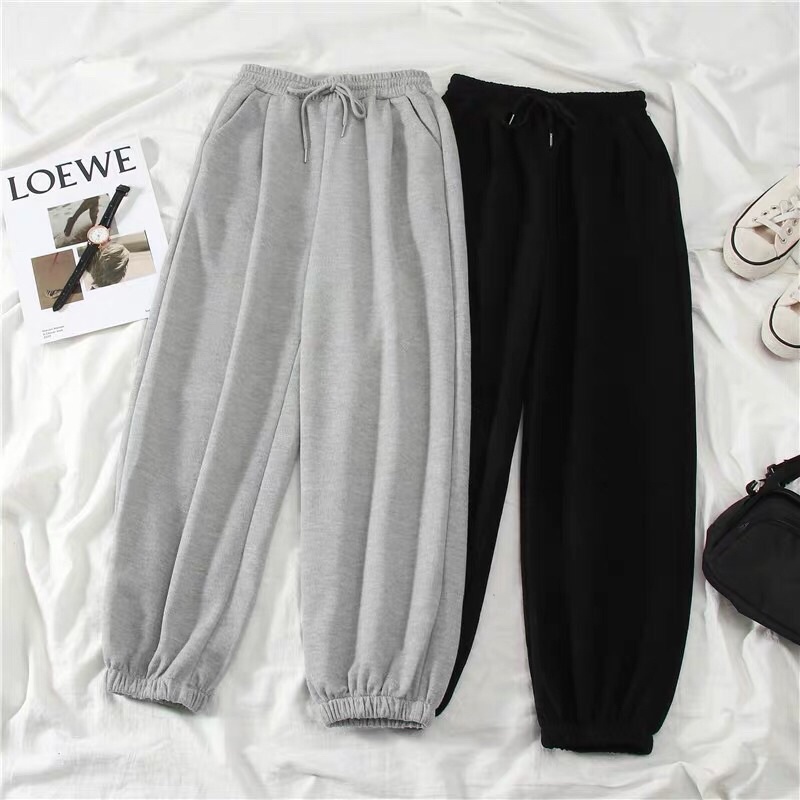 Quần Jogger Nam Nữ Ống Rộng Trơn Ulzzang