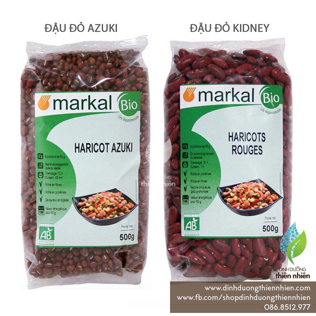 Đậu Đỏ Hữu Cơ Markal Organic Red Beans (Kidney Beans &amp; Azuki Beans), 500g