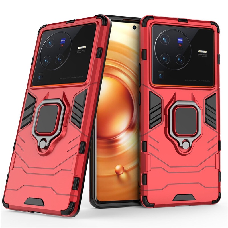 Ốp Điện Thoại PC Cứng + TPU Mềm Chống Sốc Chống Rơi Có Vòng Đỡ Xoay Cho vivo X90 X80 X70 X60 X60t X60s Pro Plus Lite