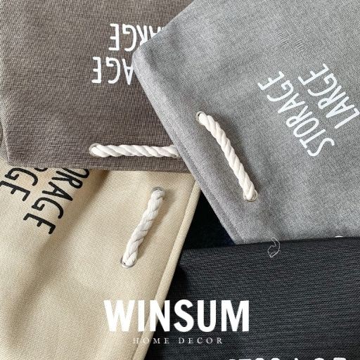 Giỏ Đựng Quần Áo, Thú Bông, Đồ Chơi Trẻ Con Chất Vải Bồi Cotton Linen Cao Cấp - Winsum.decor