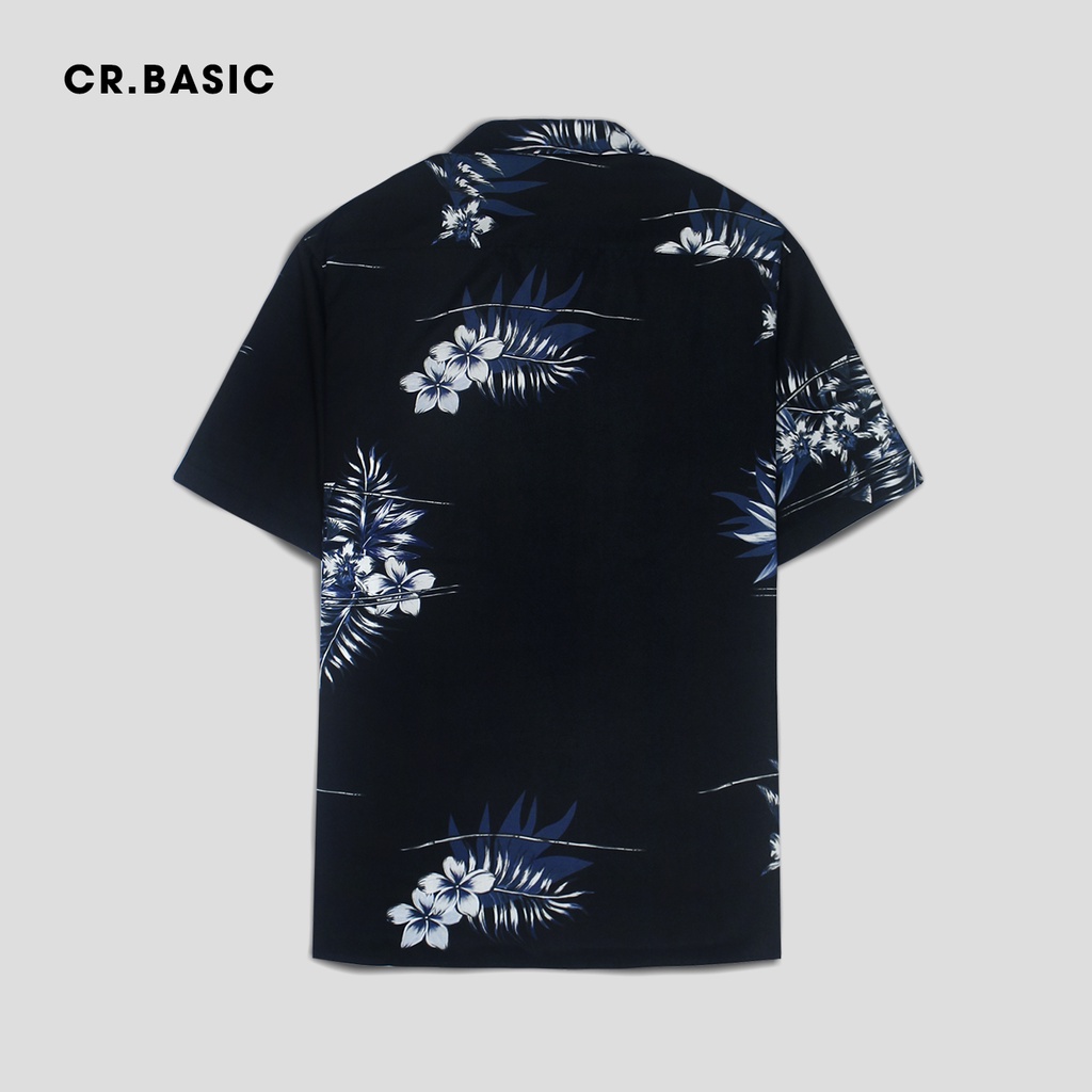 Áo sơ mi tay ngắn nam nữ CR.BASIC form rộng sơ mi họa tiết ngắn tay unisex cộc tay USM605