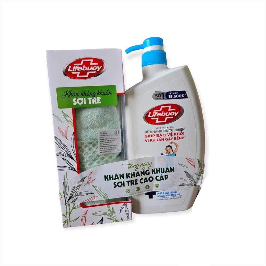 [tặng khăn] Sữa tắm bảo vệ khỏi vi khuẩn Lifebuoy - Chai 800g