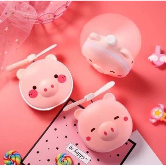 Gương soi kèm quạt và đèn cute 3 in 1 siêu xinh [MÀU NGẪU NHIÊN]