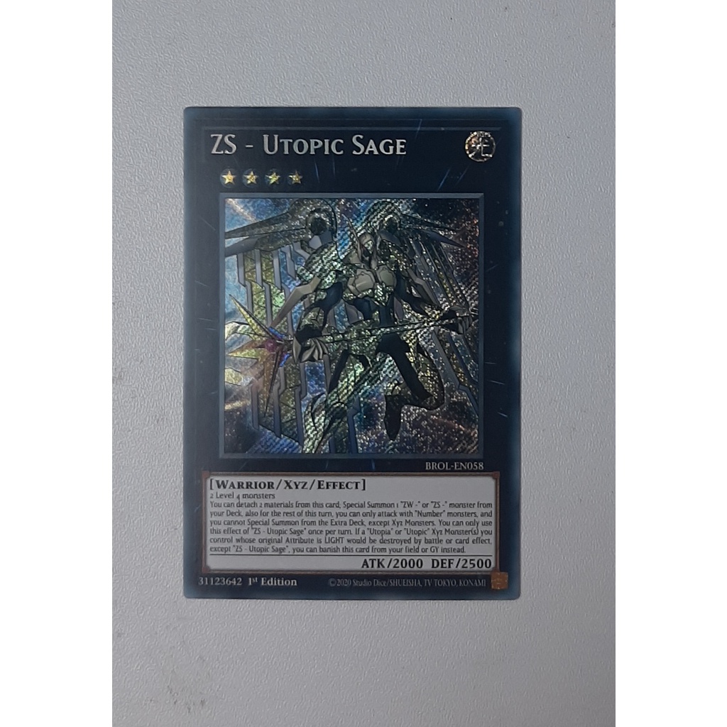 THẺ YUGIOH MÃ BROL-EN058 - ZS Utopic Sage - Secret Rare 1st Edition