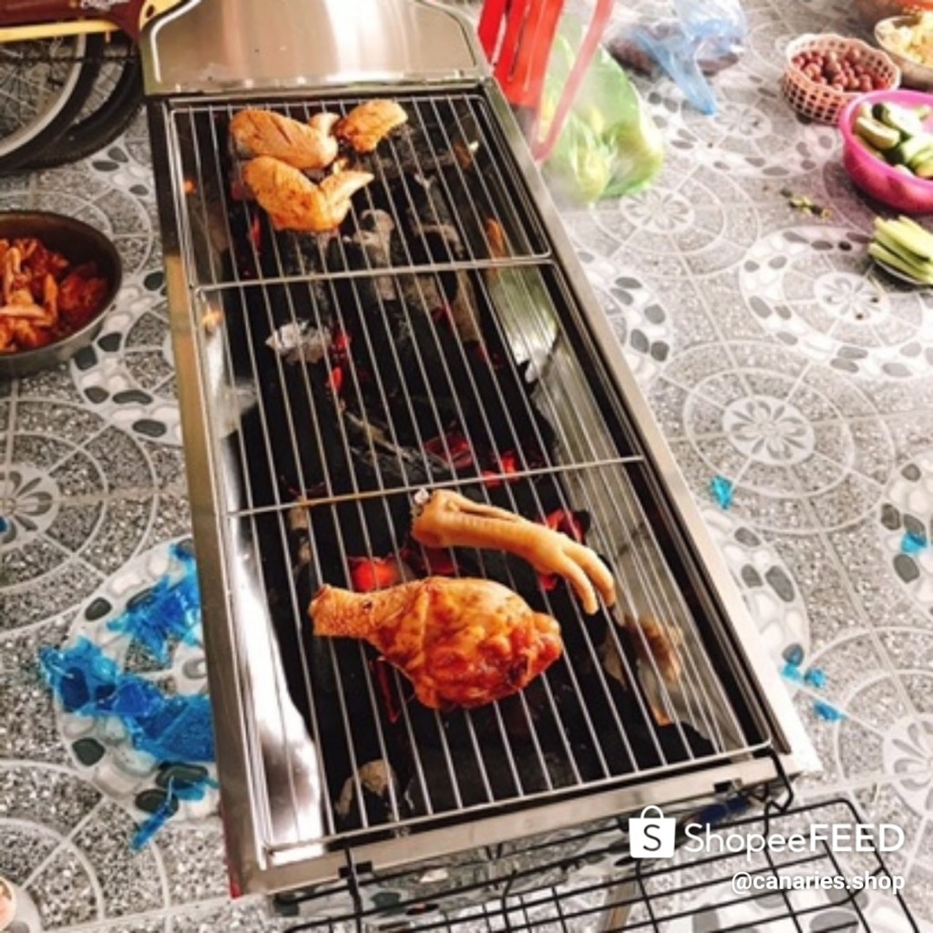 Bếp nướng BBQ ngoài trời dã ngoại Bếp nướng điện không khói có thể gấp gọn chân cao canashop