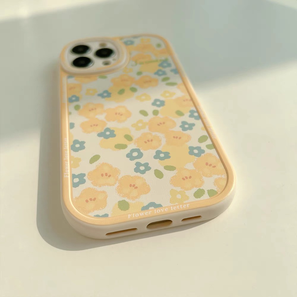 SẴN CHO IPHONE 14 - Ốp lưng cho iphone - Ốp hoa nhí nền vàng vintage siêu xinh
