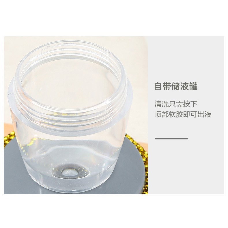 Bàn chải cọ xoong nồi, cọ bếp, cọ rửa bát đĩa có bình đựng xà phòng - dụng cụ chà xoong nồi có bình đựng nước rửa chén