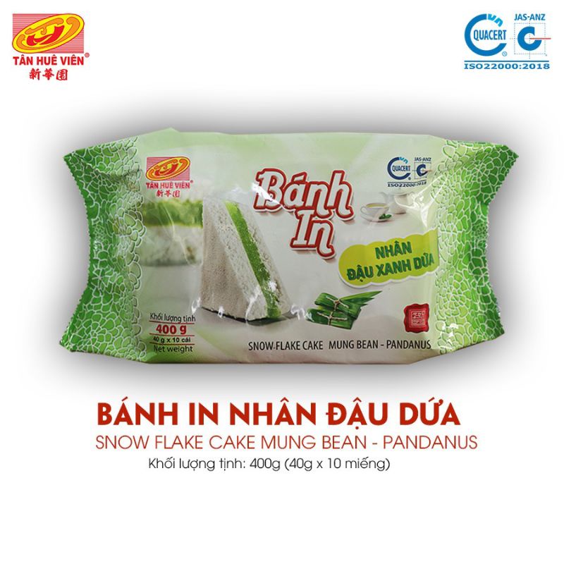 Bánh in Tân Huê Viên vị đậu sầu riêng, vị đậu dứa túi 10 chiếc