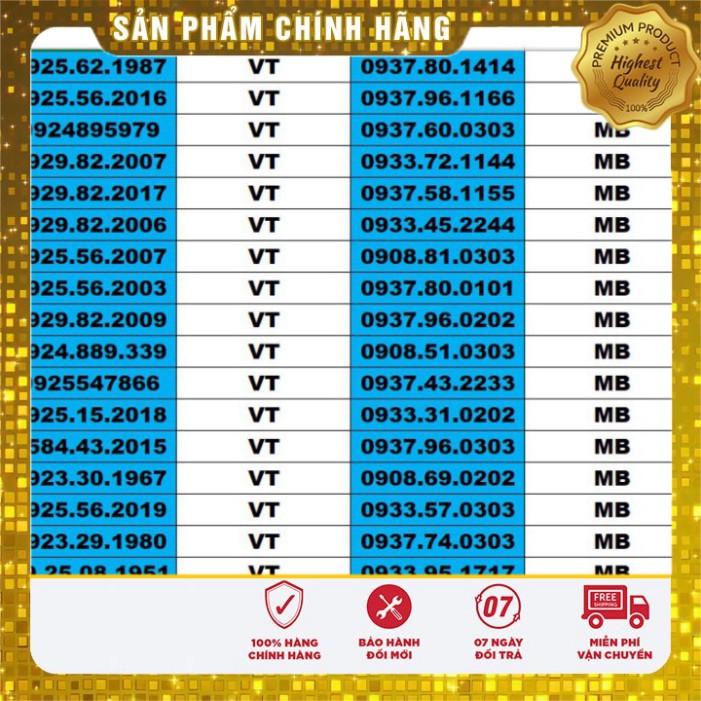 BIG SALE SIM SỐ ĐẸP 5 MẠNG ĐỒNG GIÁ 1500K – TỨ QUÍ , TAM HOA , THẦN TÀI , LỘC PHÁT, PHONG THỦY , NĂM SINH - LOẠI 2 BIG S