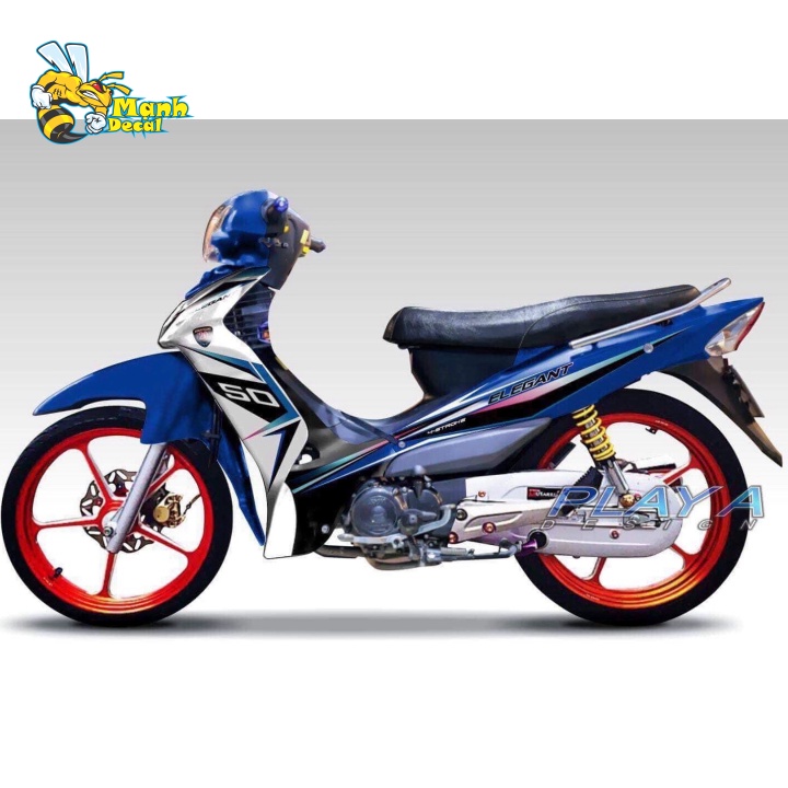 Tem xe ELEGANT 50 PHIÊN BẢN KỈ NIỆM TRẮNG XANH