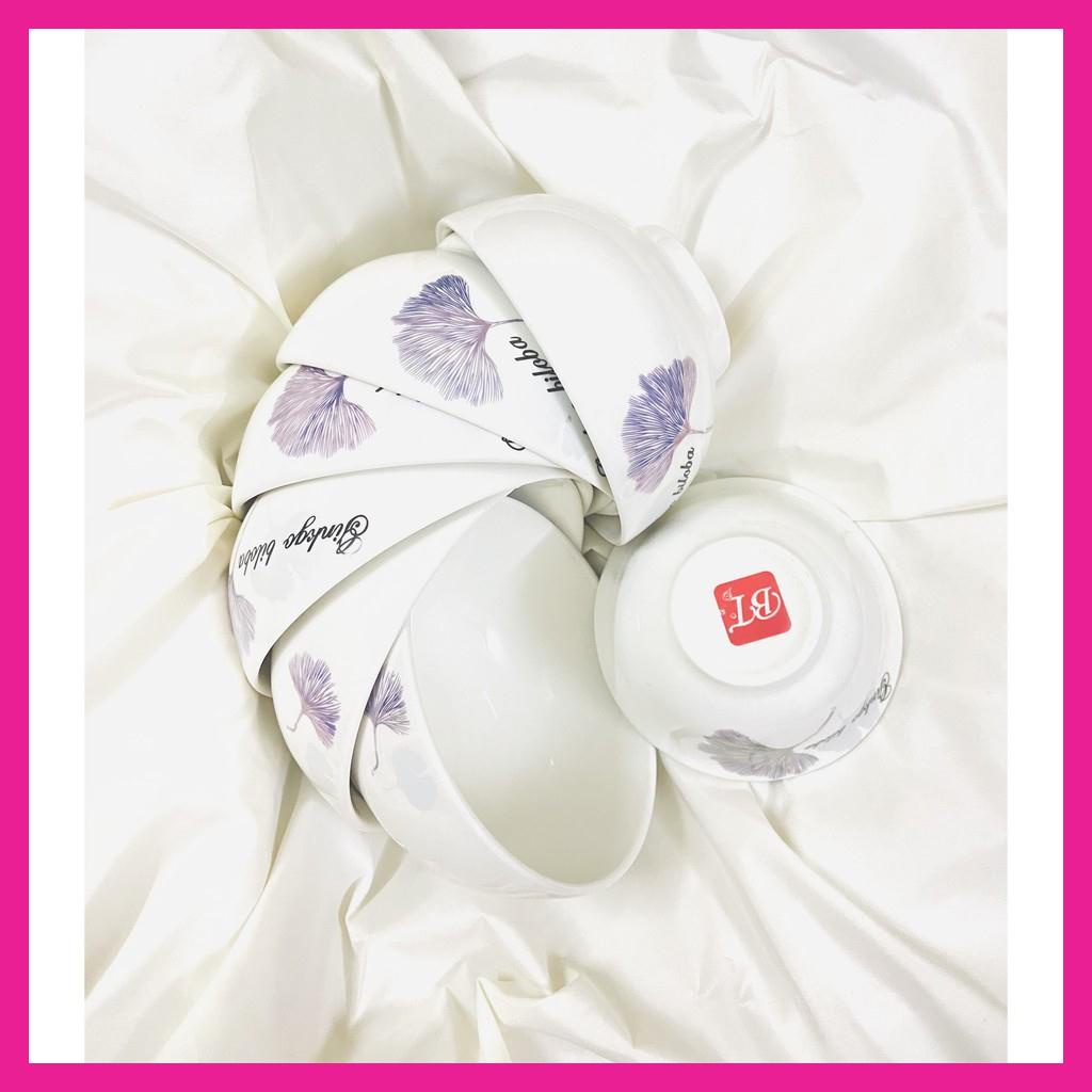 Bộ 10 chén ăn cơm [CAO CẤP][BÁT TRÀNG], bộ 10 bát ăn cơm,chén ăn cơm sứ họa tiết hoa dây leo- kèm hộ