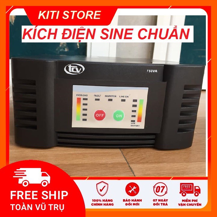 [Hàng Chính Hãng Việt Nam] Bộ kích điện từ 12 lên 220V sine chuẩn 750va 500w chạy 12v