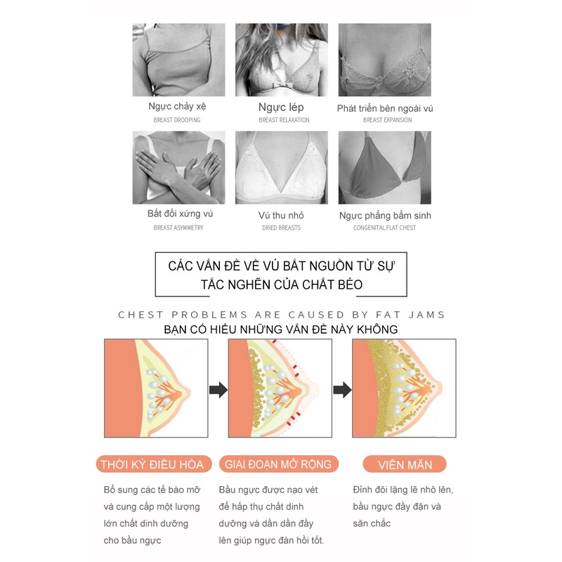 Qiansoto Tinh Dầu Nở Ngực Tăng Ngực Tăng Vòng 1 Enhancement Breast Oil Massage Upsize(40ML)()
