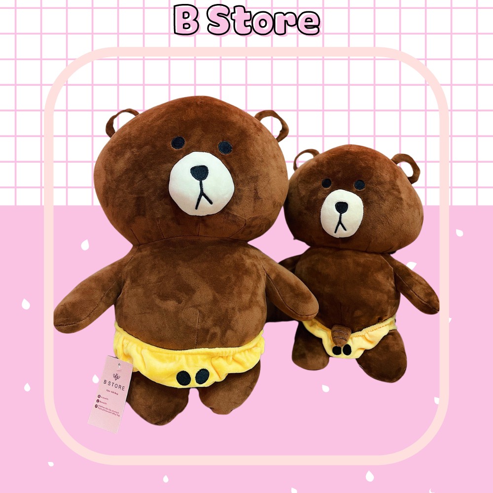 Gấu Brown Line Friend- Hàng chuần- Size 38cm- Size 50cm - Hình ảnh thật