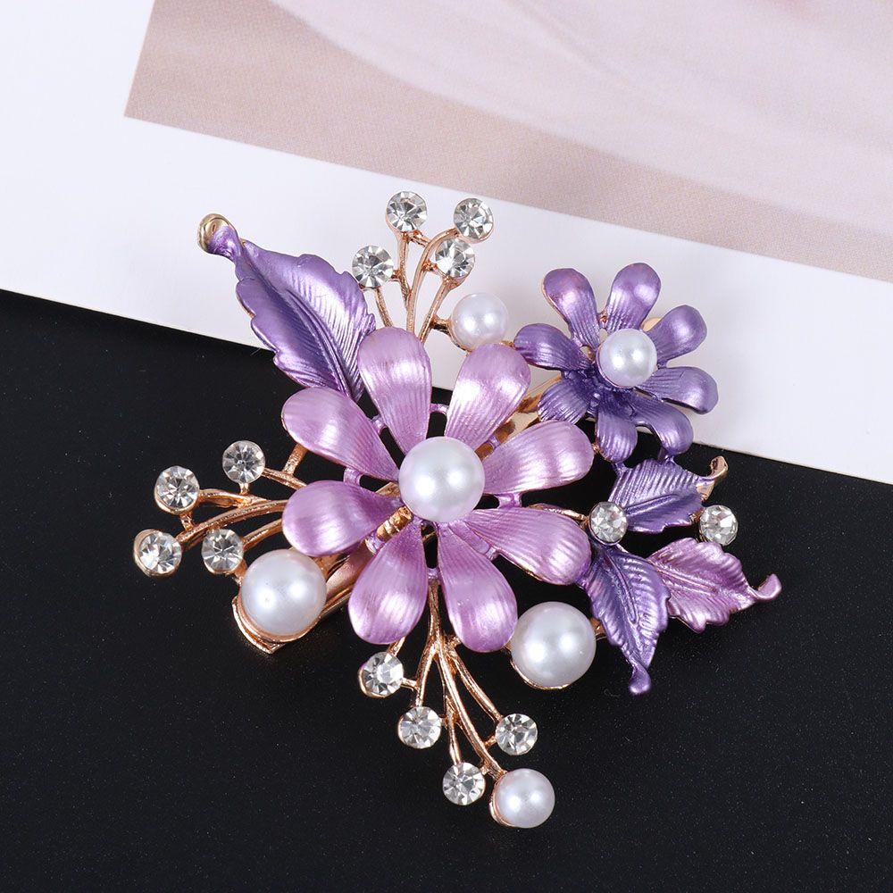 Kẹp Tóc Hợp Kim Hình Hoa Xinh Xắn|Trâm Cài Tóc Cô Dâu Đính Đá Sang Trọng