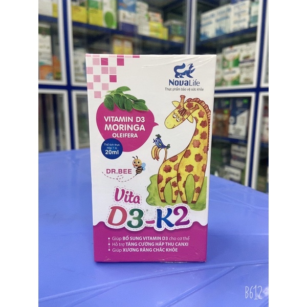 Vita D3-K2 tăng cường hấp thu canxi, giúp xương , răng chắc khoẻ, bổ sung vitamin D3