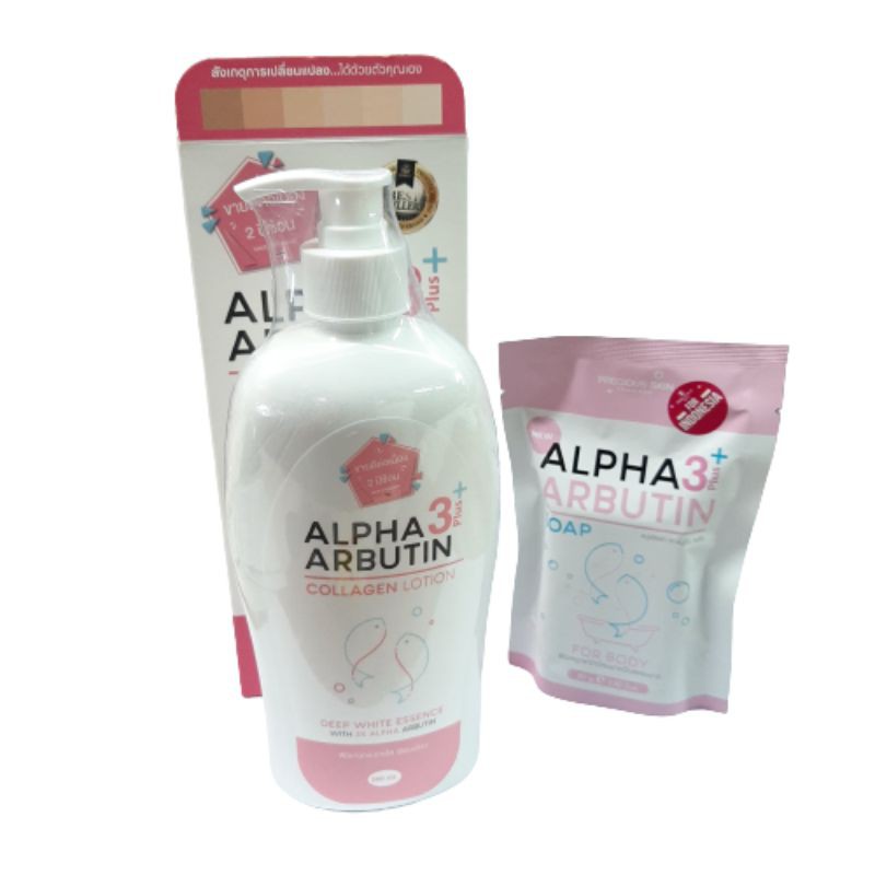 Alpha Arbutin (hàng Mới Về) Bộ Sản Phẩm Dưỡng Da 3 Plus Collagen + Xà Phòng Alpha Arbutin