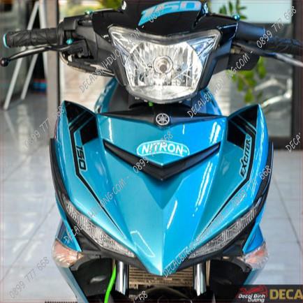 Tem Trùm Exciter 150 Y15ZR Xanh Bạc Đen - Decal Rời Candy Ánh Kim Cao Cấp