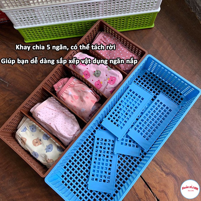 Khay Nhựa 5 Ngăn Song Long Tiết Kiệm Không Gian (MS:2797) 00799