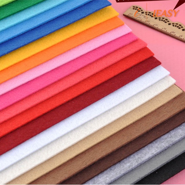 Vải nỉ handmade combo 30 tấm 10cm x 10cm vải nỉ cứng 60 màu khác nhau dùng làm sản phẩm thủ công Pinky Shop mã VNC107