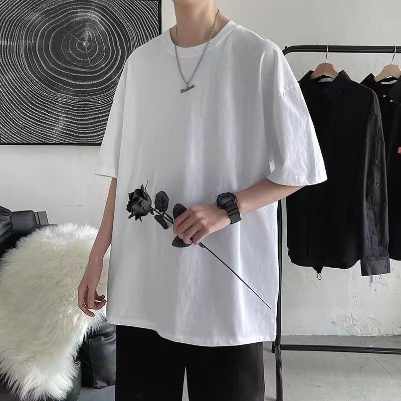 Áo Sơ Mi Tay Ngắn Dáng Rộng In Họa Tiết Tờ Báo Phong Cách Hồng Kông Thời Trang Cho Nam Size M-5XL