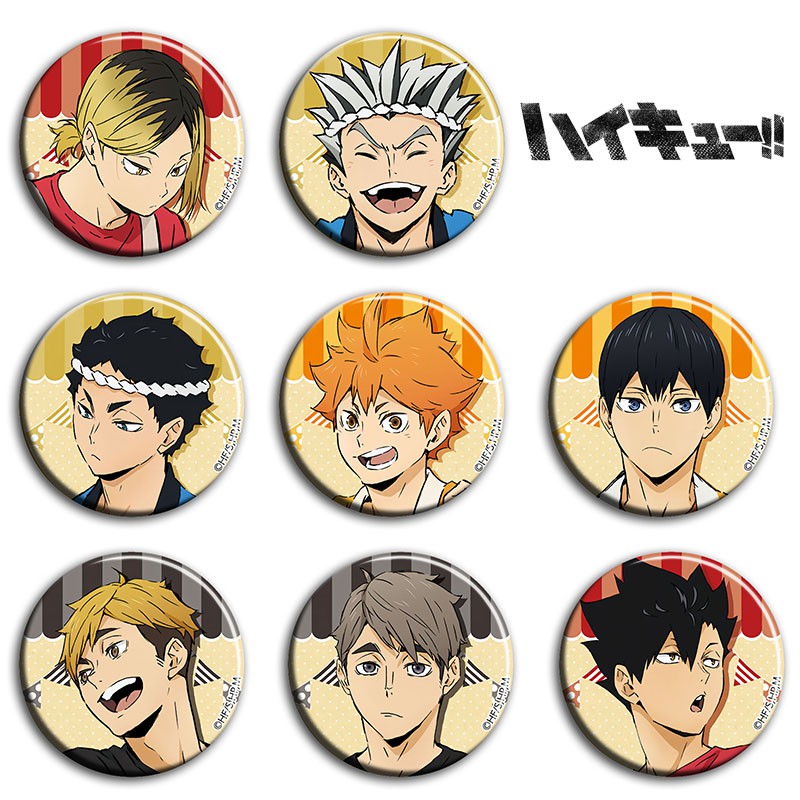 Combo 8 huy hiệu cài áo IN HÌNH Haikyuu!! Vua bóng chuyền ver tiệm bánh anime chibi dễ thương