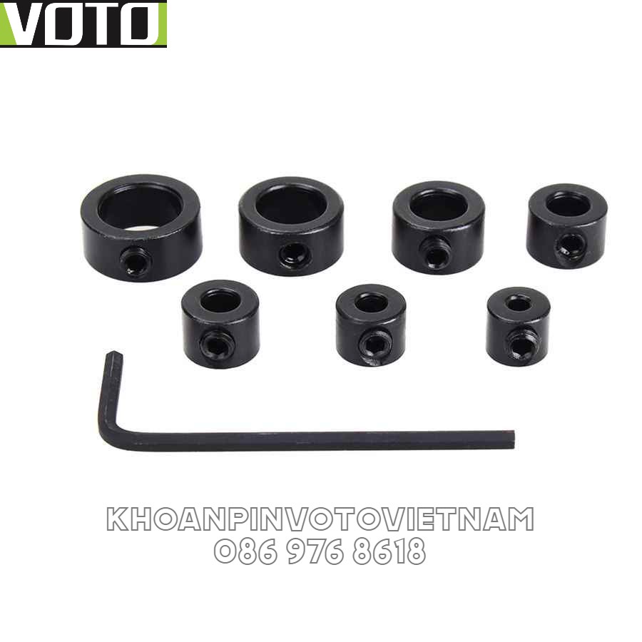 Bộ cữ 7 chiếc vòng chặn cố định, định vị độ sâu mũi khoan 3-12mm Voto