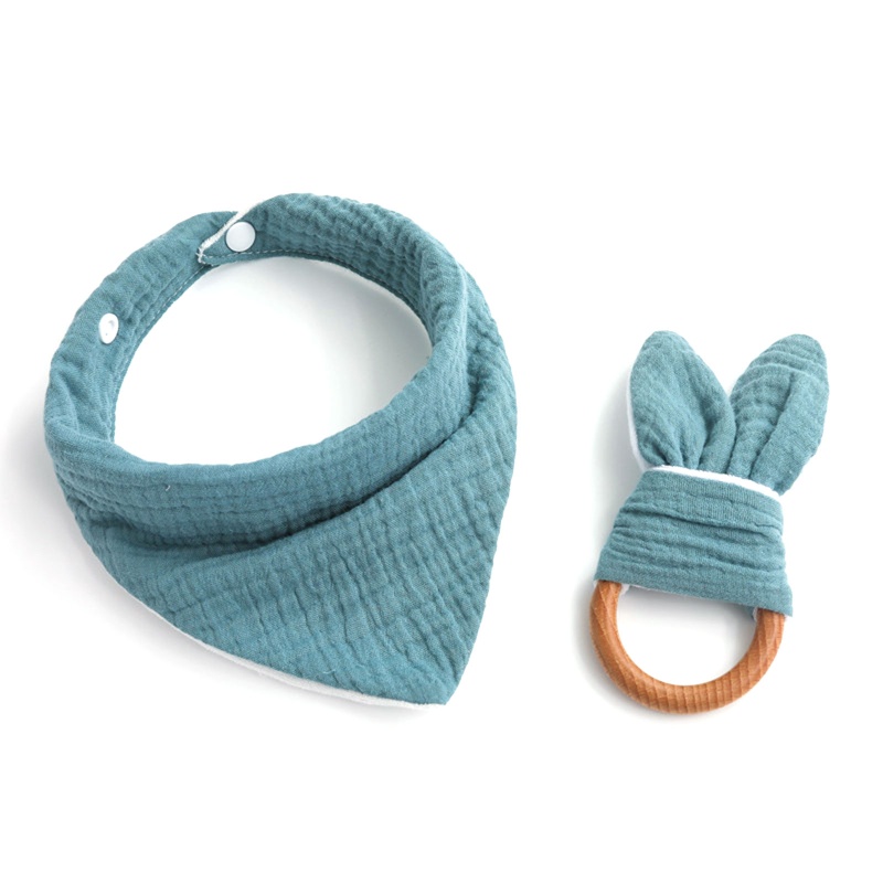 Set 2 Yếm Ăn Họa Tiết Tam Giác Dễ Thương Cho Bé