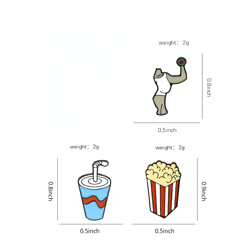 Ghim Cài Áo Hình Quả Tạ Bằng Kim Loại Tráng Men Độc Đáo