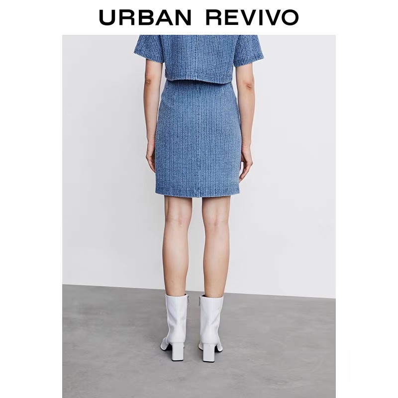 Chân váy dạ xanh Urban Revivo