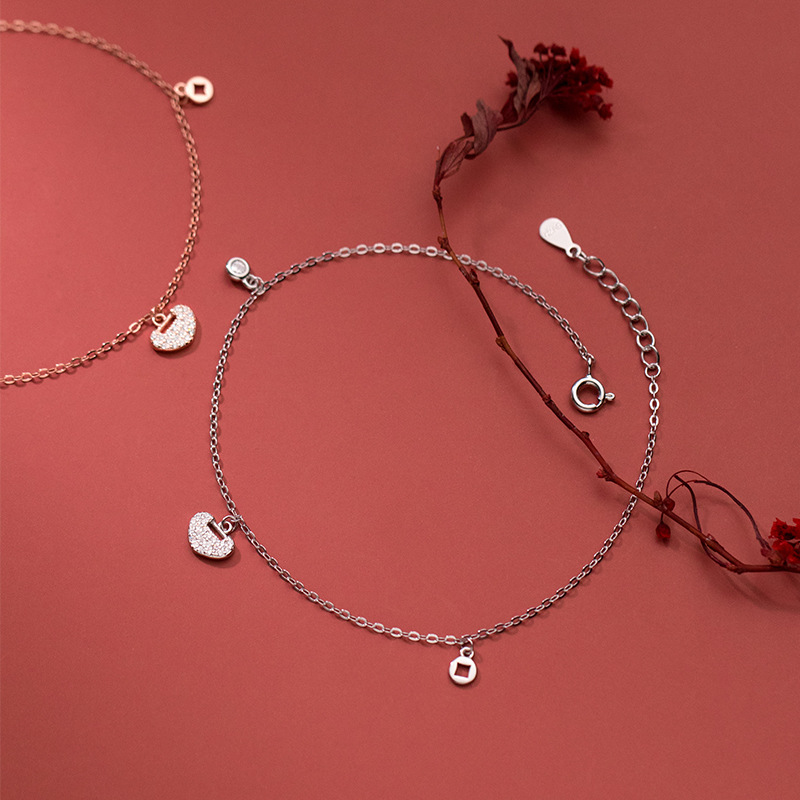 Lắc Chân Mạ Bạc 925 Đính Đá Đơn Giản Thời Trang | BigBuy360 - bigbuy360.vn