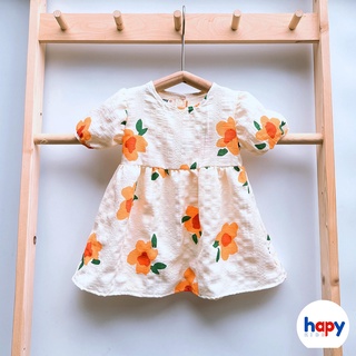 Đầm cho bé gái HAPYKIDS chất thô xốp,váy bé từ 0-5 tuổi [V22.10]