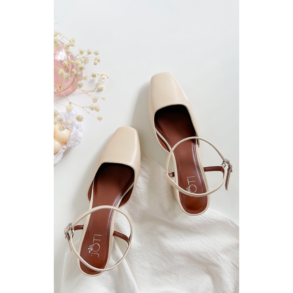 JOTI Giày Cao Gót Công Sở Nữ Karine 3275VN6 2021 - Mũi Vuông Cổ Điển Đế Trụ 6cm - Mang Đi Làm Dự Tiệc