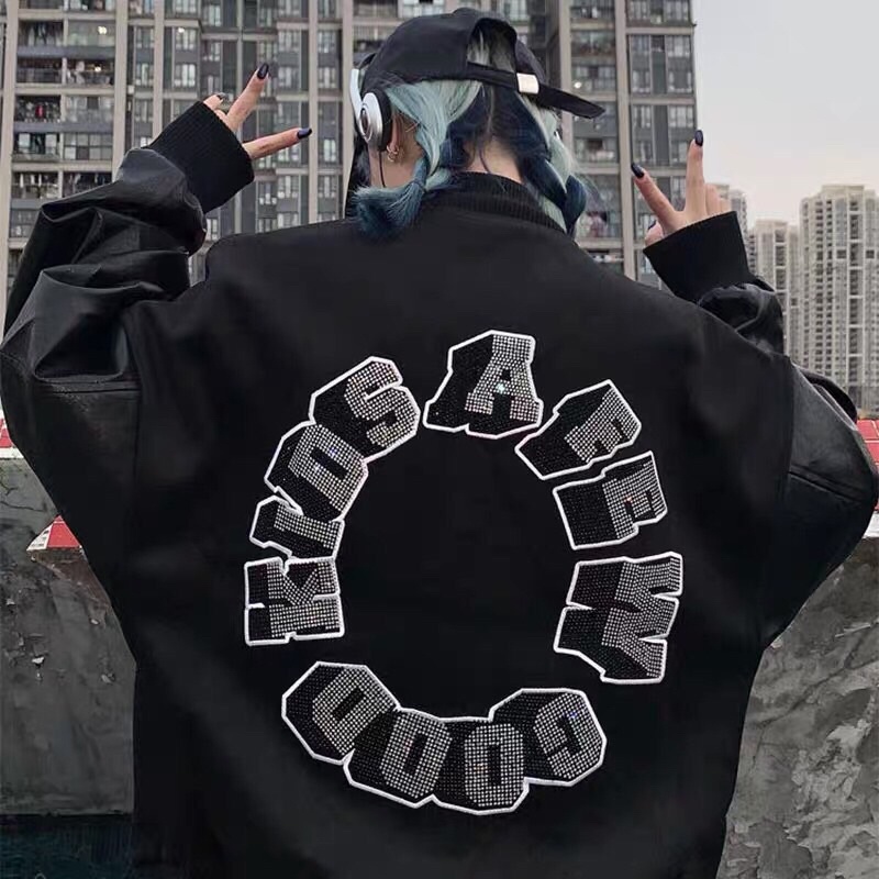 Thời trang Nam Nữ - Áo khoác bomber jacket Đen chất siêu đẹp size M,L,XL chất liệu da in - Hàng order Quảng Châu