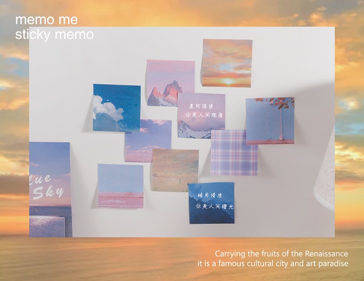 Sáng tạo cảnh quan Memo Pad Yunhaishanling Series Message N Times Sticker Nhãn dán trang trí tiện lợi Ghi chú