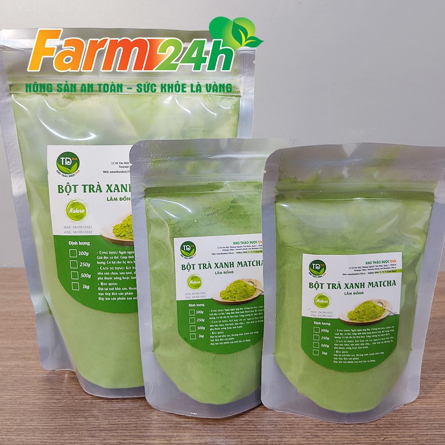 [100 gr] Bột trà xanh matcha nguyên chất làm mặt nạ đẹp da, pha chế trà sữa, làm bánh, tạo màu thực phẩm | Fam24h