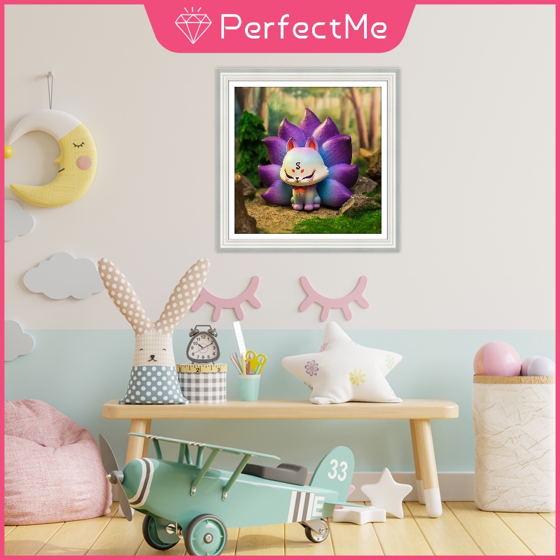 Set tranh đính đá 5D DIY hình chú cáo Xiuxian đáng yêu dùng để trang trí nhà 30x30