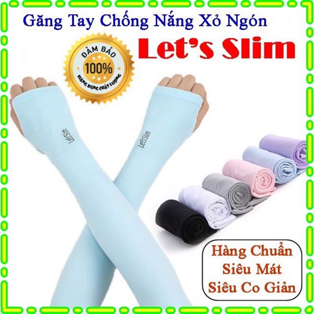 Găng Tay Chống Nắng Hàn Quốc Xỏ Ngón Let's Slim đủ màu Dày Dặn Ngăn Tia UV  88243