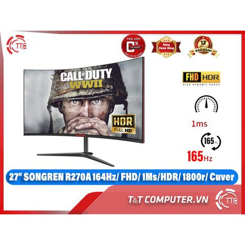 MÀN HÌNH 27ING CUVER SONGREN 270- 165HZ  SIÊU CONG NEW FULL BOX