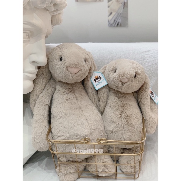 Gấu thỏ bông Jellycat màu beige vintage cao cấp chính hãng