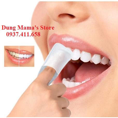 Khăn lau men răng Oral Brush Up Hương Bạc Hà- Bịch 1 miếng