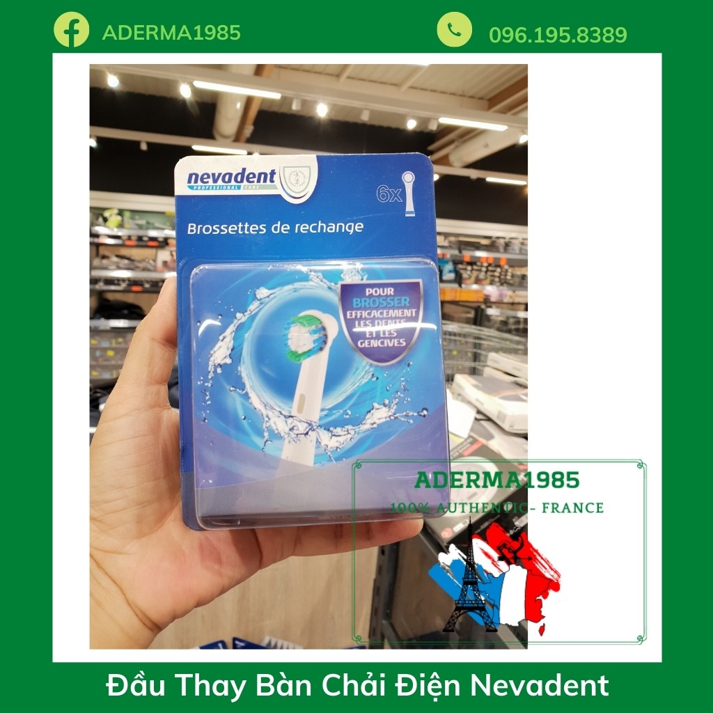 Set 6 đầu thay bàn chải Điện của Đức Nevadent Phù Hợp với cả Đầu Thay ORalB