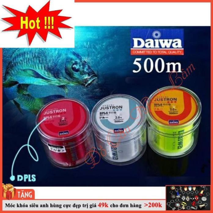 [RẺ VÔ ĐỊCH]  ống dây cước Câu Cá Daiwa Justron siêu bền 500m Chính Hãng Chịu tải lớn