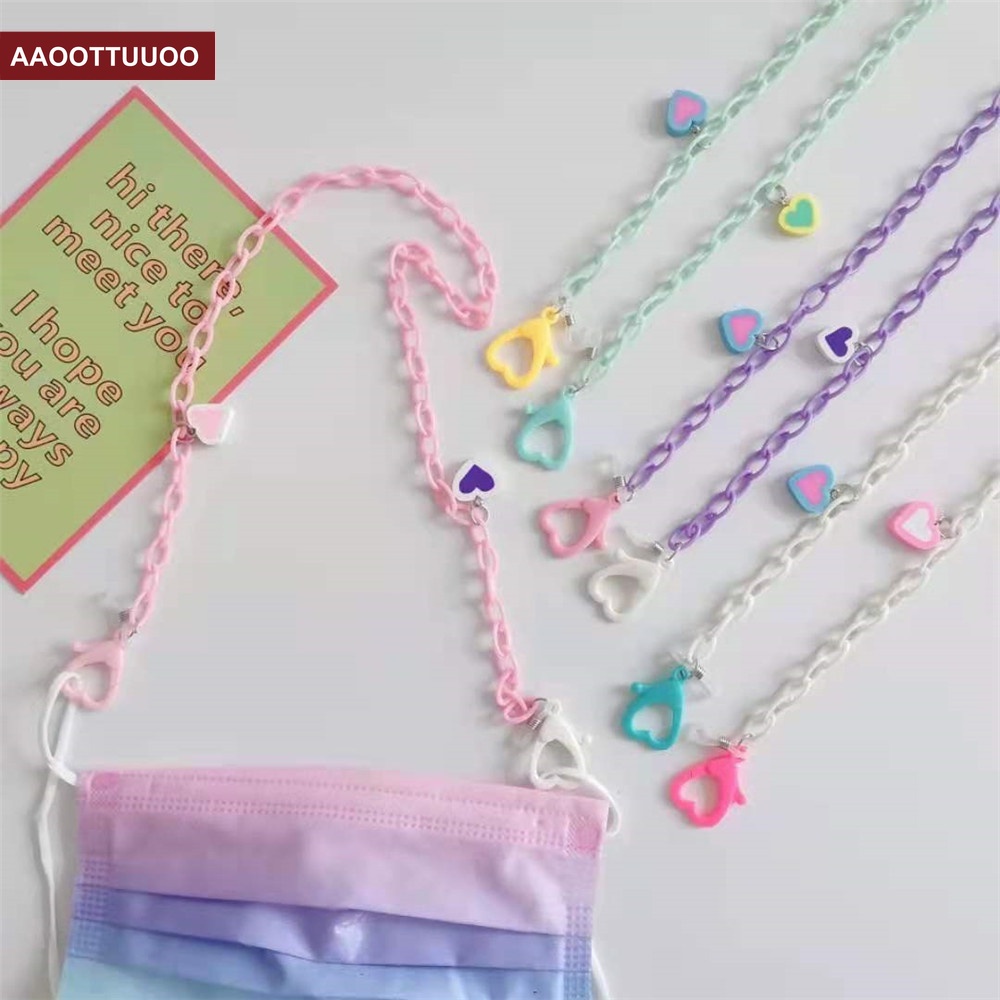 Dây đeo mắt kính chống thất lạc phối hình trái tim làm bằng acrylic